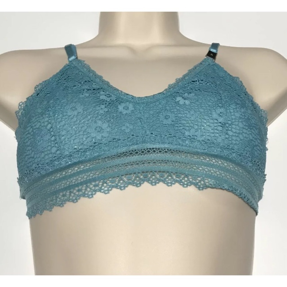 Victoria Secret Aqua Floral Lace Bralette Sz S NWT